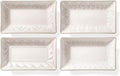 Artena 8.25" Ceramic Rectangle Plates Set of 4 - Deep Lipped Edges, Appetizer Salad Sushi Pasta Dessert Plates, Microwave/Oven Safe, Cute Kitchen Dinner Restaurant Serving Dishes (Multiple Patterns)