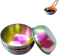8Pcs Mini Stainless Steel Dipping Sauce Bowls, Dishes, Round Seasoning Saucers, Small Individual Appetizer Plates, Sushi Dipping Bowl, Rainbow 3.27"x3.27"x1.14"