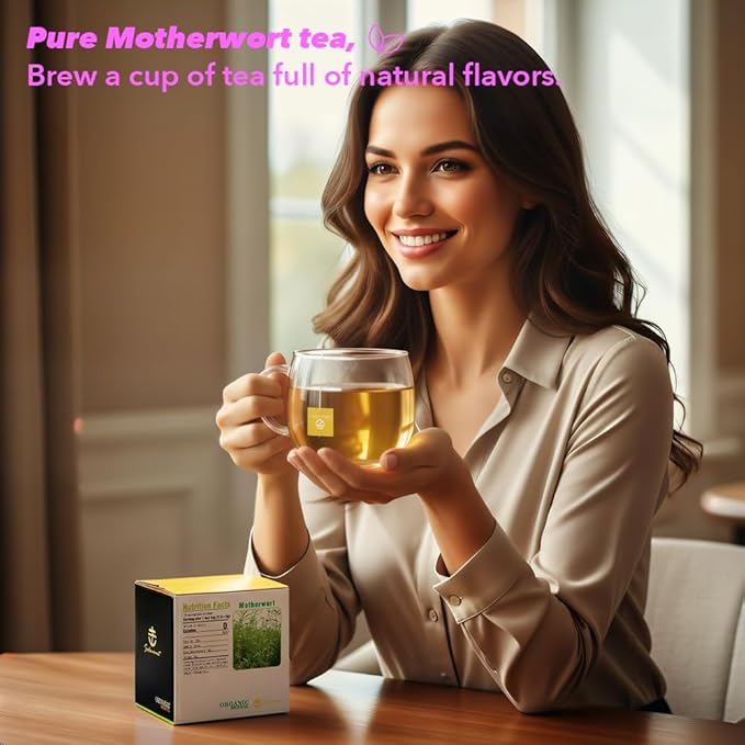 Soilmount - Motherwort Tea - |Leonurus Japonicus|Leonurus cardiaca|Yimucao|益母草|익모초| - Pure Herbal Tea - Natural, Organic, Non-GMO, Clean Ingredients, Caffeine Free (18 Tea Bags, Box 1)