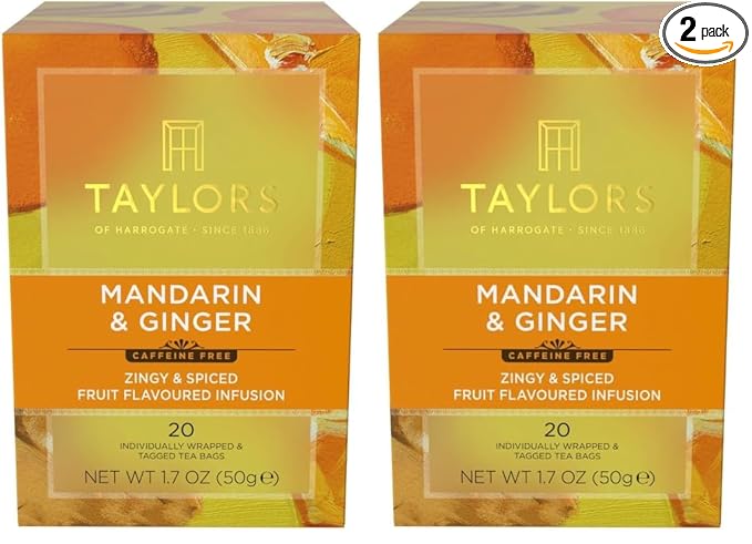 Taylors of Harrogate Mandarin & Ginger Infusion, 20 Teabags (Pack of 2)