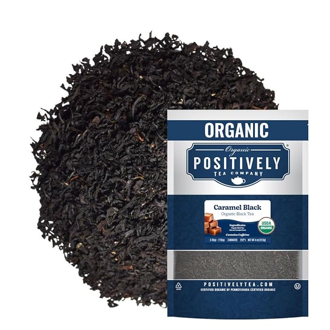 Organic Positively Tea Company, Caramel Black Tea, Loose Leaf, 4 Ounce