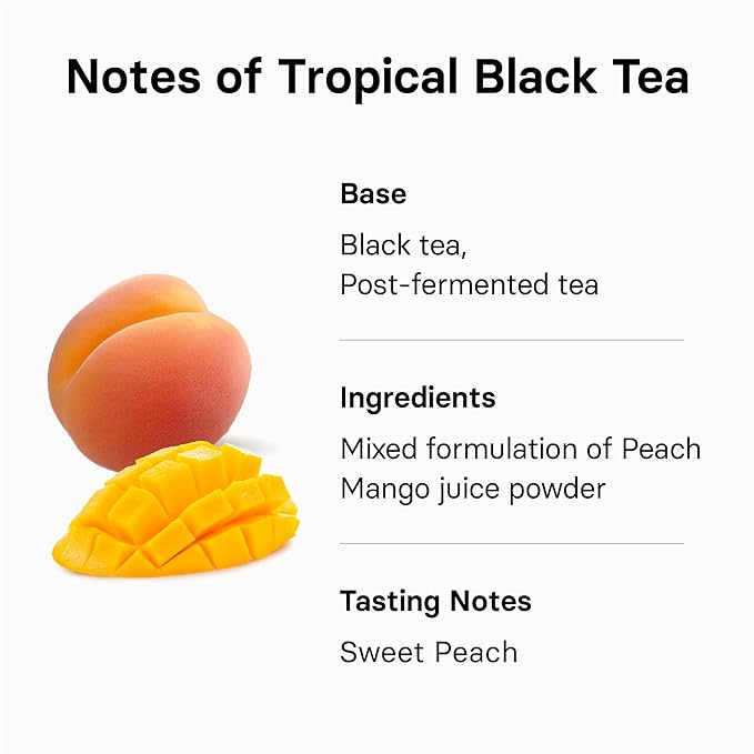 OSULLOC Peach Black Tea (Tropical Mango & Peach Flavor), Iced tea bags, Fruit tea Blend, Premium Teabags from Jeju Island, 20 count