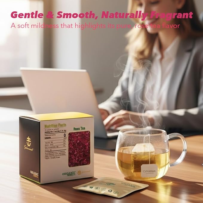 Soilmount - Rose Tea - |Natural Rose FloraI Tea|mei gui hua cha|玫瑰花茶| - Pure Herbal Tea - Natural, Organic, Non-GMO, Clean Ingredients, Caffeine Free (18 Tea Bags, Box 1)