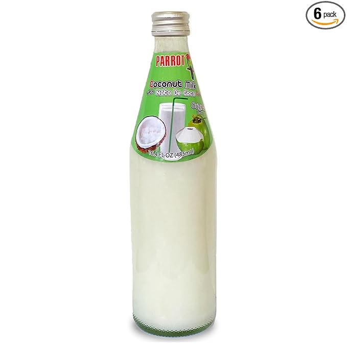 Parrot Coconut Milk With Nata De Coco Drink Original 485ml 16.4 fl.oz （Pack of 6）
