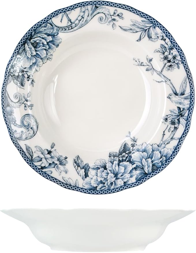 H&H Set of 6 Piatti Fondi Kensington in Porcellana cm 22.5
