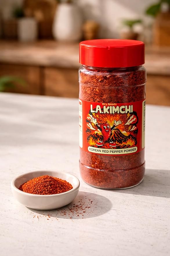 LA Kimchi Korean Red Pepper Powder, 100% Red Pepper Flakes, Coarse Ground Chili Pepper for Kimchi, Soups, Marinades & Korean Cooking, 8 oz