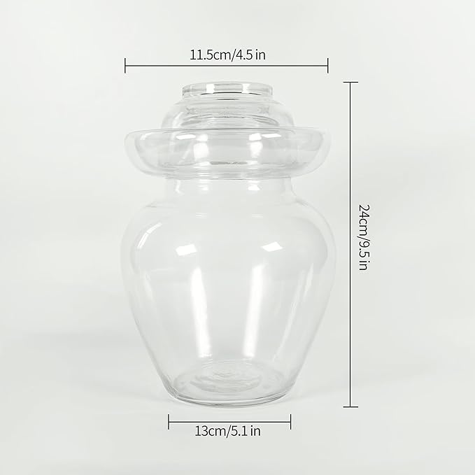 Glass Fermenter, Kimchi Jar Pickle Jar, for making kimchi, fruit sauce and wine making P-J-1 (A)