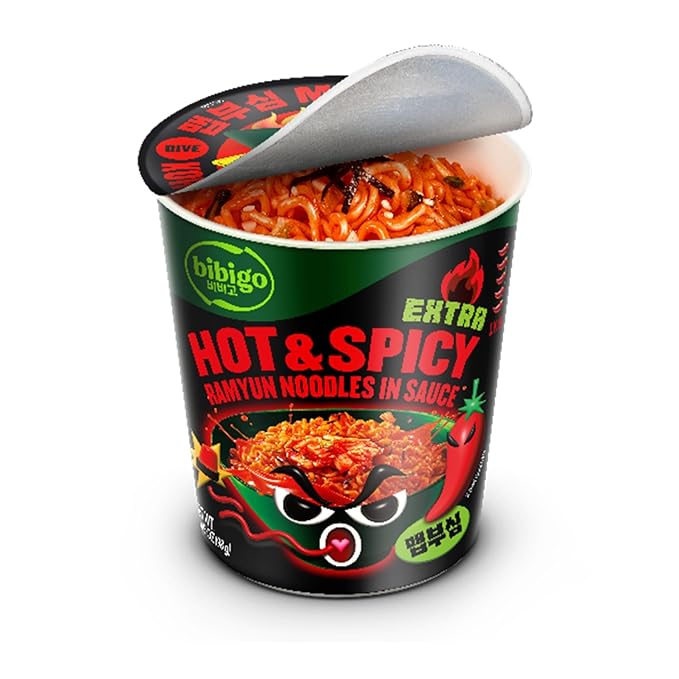 Bibigo Ramyun Ramen Noodles, Hot & Spicy, 3.45 Ounce (Pack of 1)