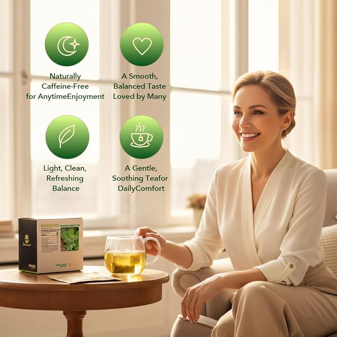 Soilmount - Chinese Mugwort Tea - |Artemisia Argyi|Ai Ye|艾葉|艾蒿| - Pure Herbal Tea - Natural, Organic, Non-GMO, Clean Ingredients, Caffeine Free (18 Tea Bags, Box 1)