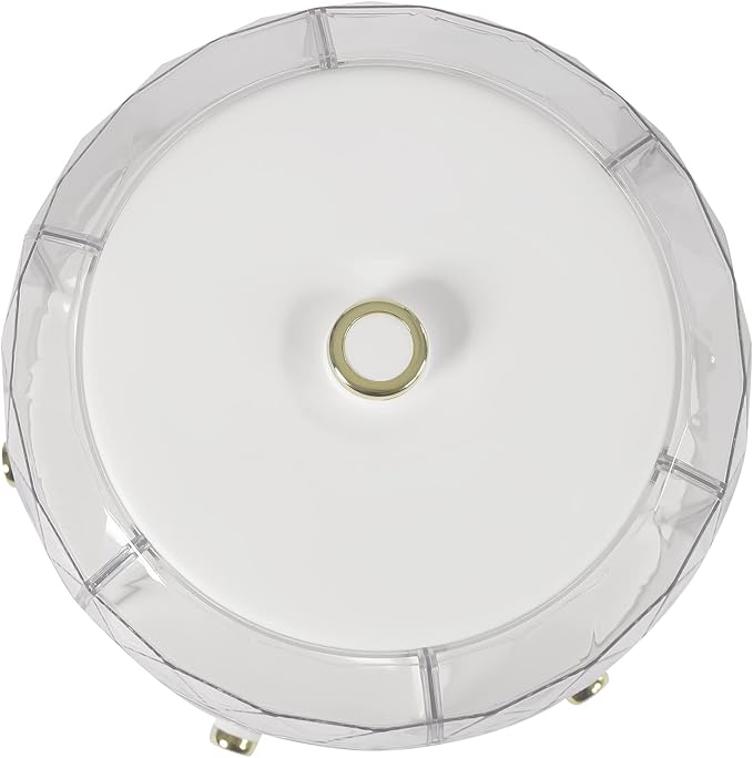 Grain Storage Container Dispenser, 6 Grids rice dispenser rotating, 360° rotating food dispenser One-Click Output rice Storage Round Grain Dispenser Kitchen (White Gold Plated 1.1kg)