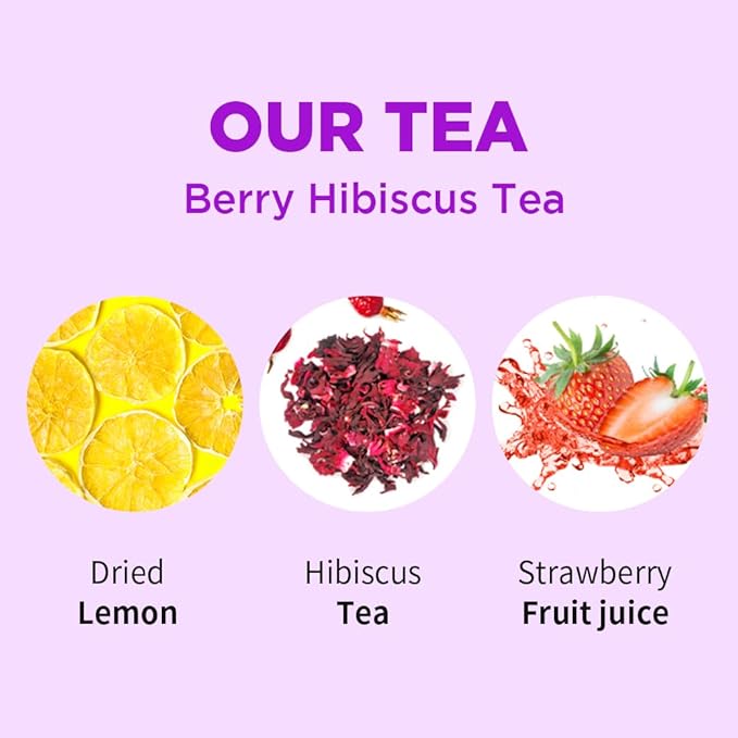 ROASTIQUE Berry Some Hibiscus with Real Dried Fruit – Premium Orgainc Tea Sweet Fruit Blend Hot or Iced Tea Eco-friendly PLA bags, 8 Tea Bags