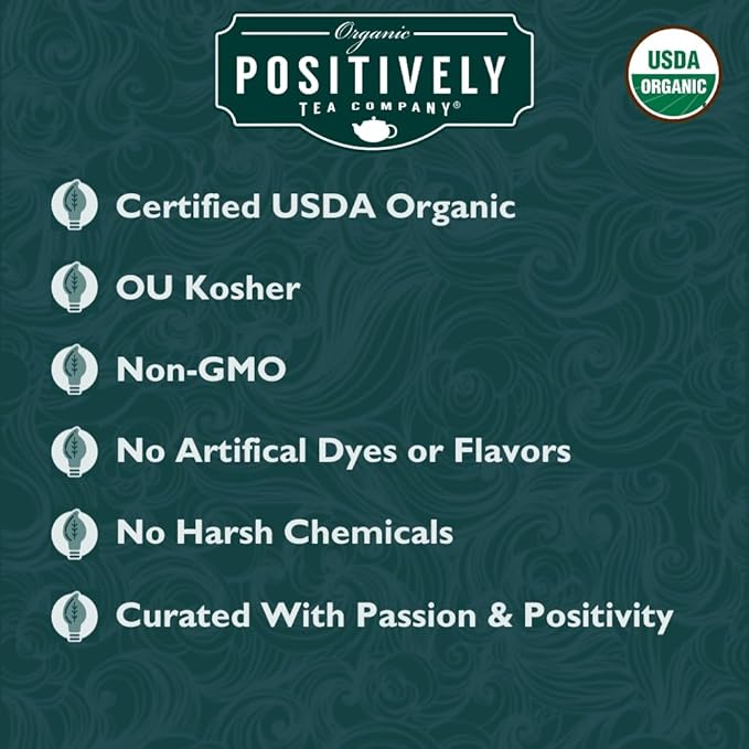 Organic Positively Tea Company, Raspberry Rosé Herbal Tea, Loose Leaf, 16 Ounce
