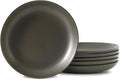 Ceramic Plate，10 Inch Dinner Plate, Black Plate Set of 6 for Steak, Noodle, Microwave Oven and Dishwasher Safe, Matte Black