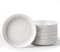 famiware Milkyway 33 oz Bowl Set, Pasta Bowls Set of 6, Salad Bowls, Double Reactive Glaze, Sturdy & Stackable, Ideal for Housewarming, Festivals, White Thread