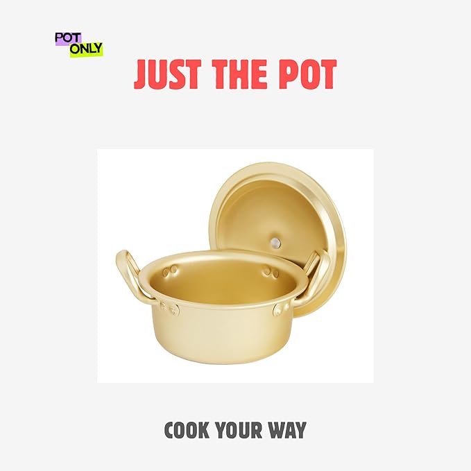 xenoz Korean Ramen Pot Aluminum Cooking Pot Lightweight Noodle Cooker with Lid for Ramen Soup Dorm Cooking Small Kitchen Made in Korea