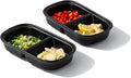 2PCS Ceramic Dishes, Ceramic Dish Stainless Steel Soy Tomato Sauce Salt Vinegar Sugar Spices Flavor Condiment Dip Bowls Korean BBQ Home Kitchen Plates (2 Grids Black)