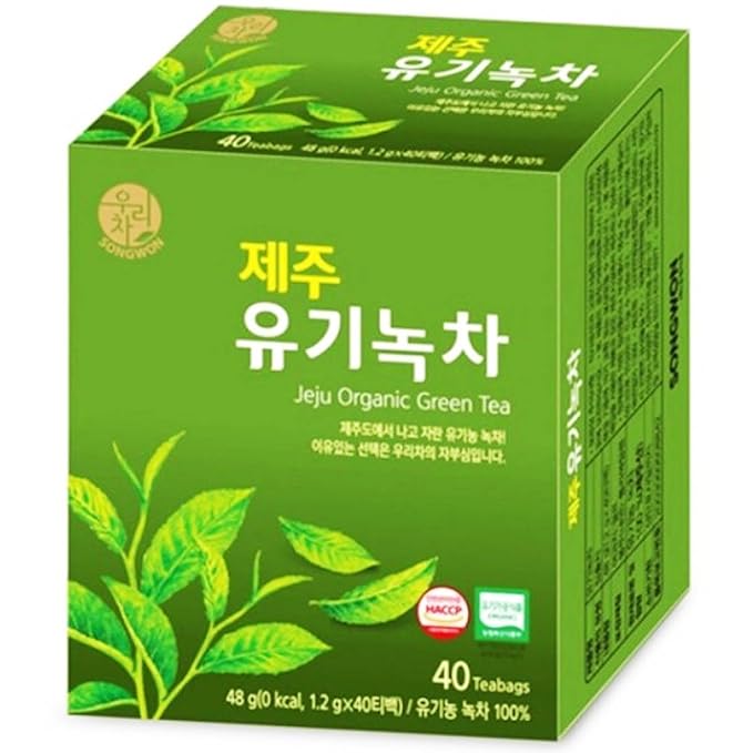 SONGWON Jeju Green Tea - Premium Green Tea from Jeju Island, Korea_40 Tea Bags (1.2g each)