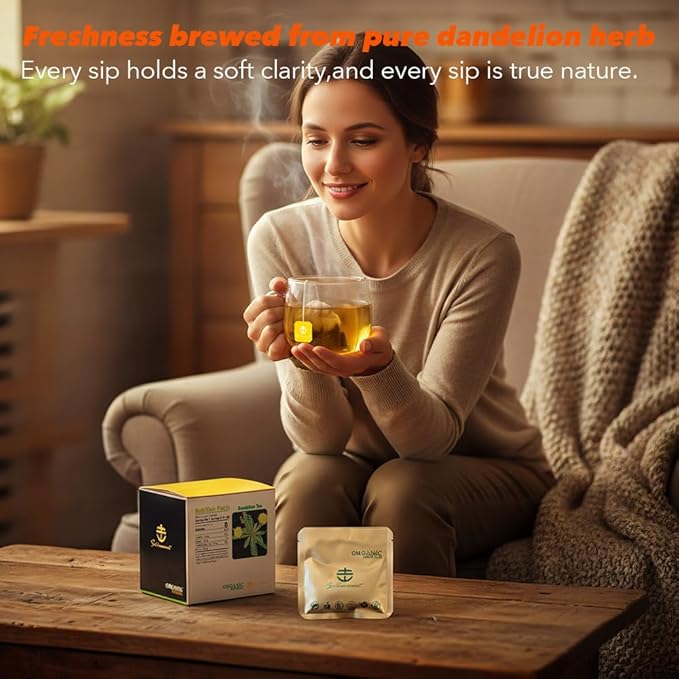Soilmount - Dandelion Tea - |Dandelion Leaves|pu gong ying|蒲公英| - Pure Herbal Tea - Natural, Organic, Non-GMO, Clean Ingredients, Caffeine Free (18 Tea Bags, Box 1)