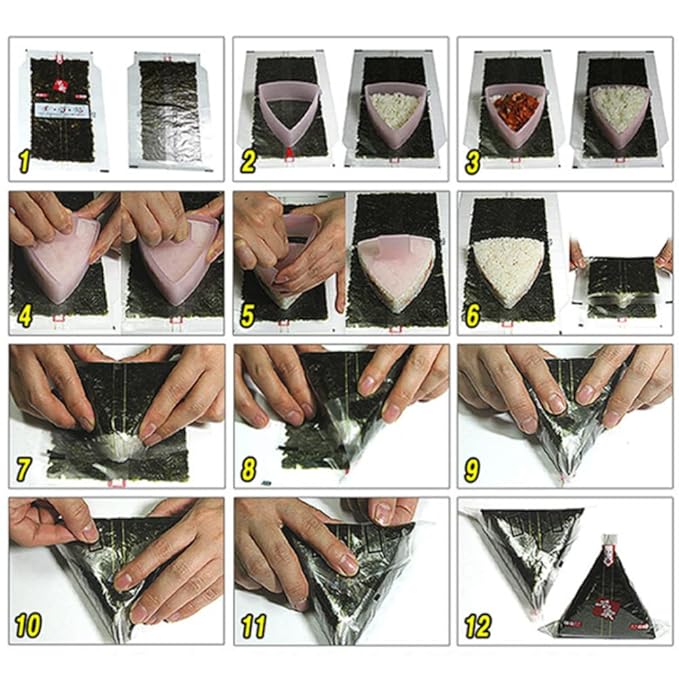 KOREAC_ [50 Sheets] Seaweed Wrappers for Triangular Onigiri Rice Ball (50sheets), Korean laver (Gim)_Made in Korea