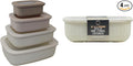 Set of 4 BPA Free Food Storage Containers with Vented Lids Assorted Sizes, Microwave & Freezer Safe, Leftovers, Meal Prep, Fridge Organization Dry Grains Storage by Dependable Industries Inc. (Ivory)
