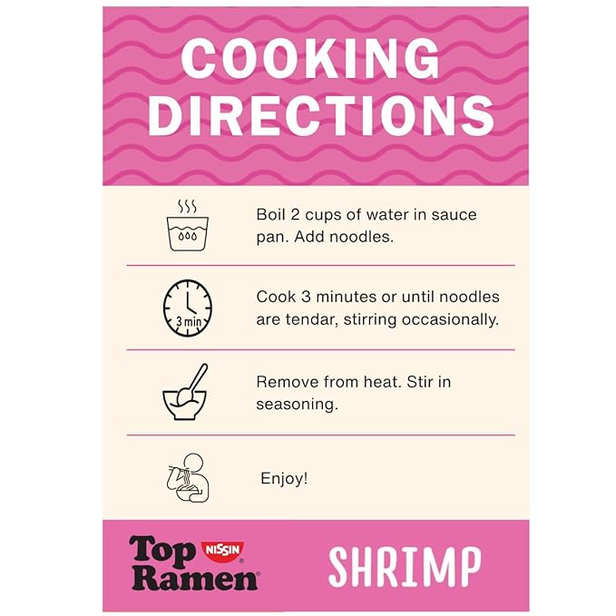 Nissin Top Ramen Noodle Soup, Shrimp Flavor, 3 Ounce (Pack of 24)