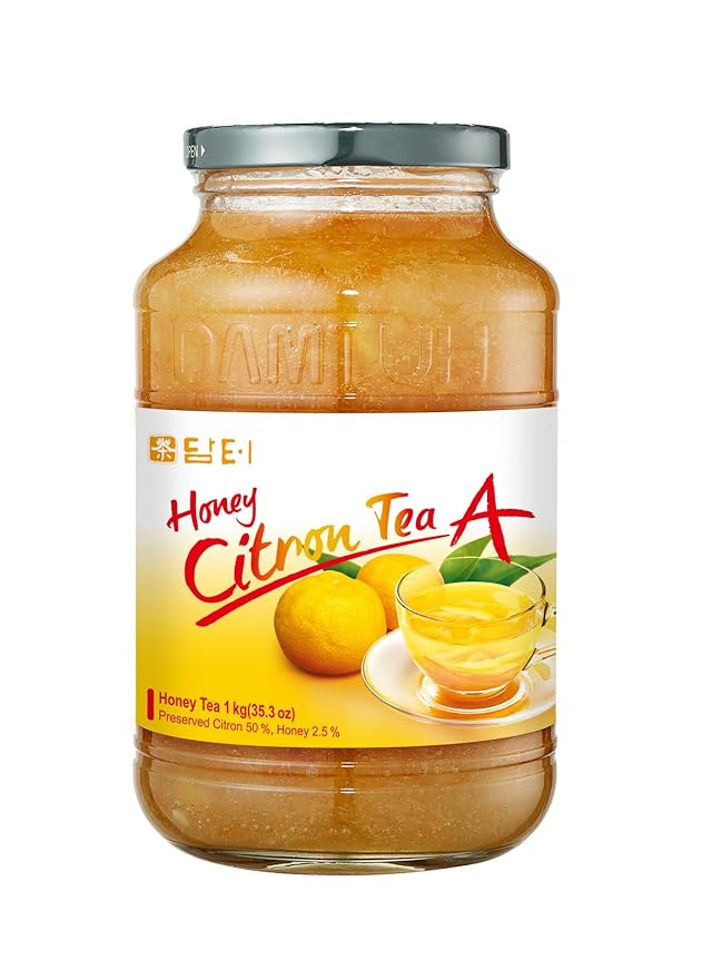 Damtuh Honey Citron Tea (Yuja, Yuzu Tea) 2.2lb Large Jar– Traditional Korean Citron Honey Tea Base, Fruit Preserve, Familiy Size (35.27 fl oz)
