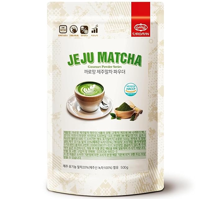 Korean Jeju Matcha Powder Tea, Premium Matcha Blend, Reusuable Zipper Bag - 500g (17.6 oz)