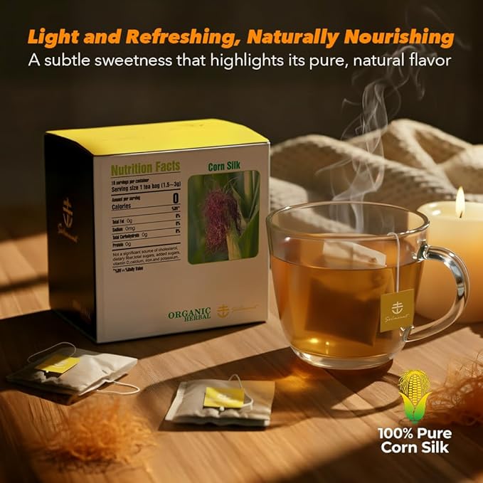 Soilmount - Corn Silk Tea - |Corn Stigma Tea|Yu mi xu|玉米须|옥수수 수염| - Pure Herbal Tea - Natural, Organic, Non-GMO, Clean Ingredients, Caffeine Free (18 Tea Bags, Box 1)