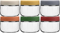 EONJOE 8oz Glass Jars with Lids 1 Cup Small Food Containers for Chia Pudding Jam Snacks Yogurt Overnight Oats Candy,6-Pack