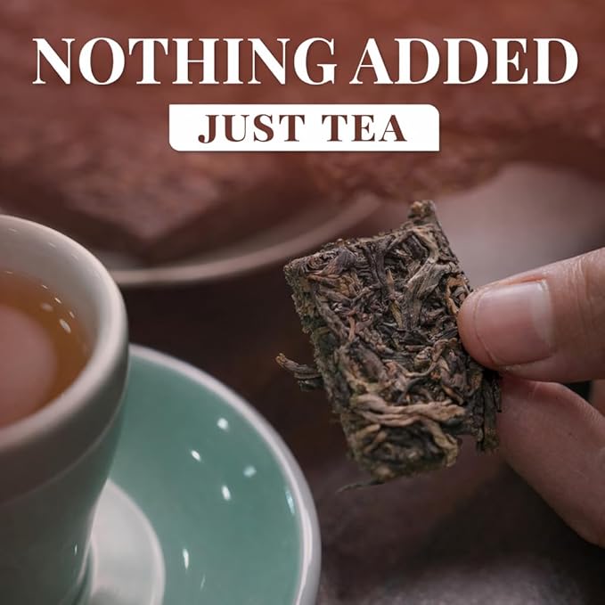 Pu-erh Tea Cake 36g | Brew Once, Drink All Day | Coffee Alternative for Work & Deep Focus | 6 Breakable Pieces, No Tools Needed | Raw (Sheng) Pu-erh Tea | Ancient Tree Tea from Vietnam | Chill Cham Clear