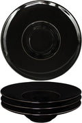 Ceramics Rimmed Soup Bowls 5.1 oz, Black 8.5 inch Exquisite small soup plate Set of 4, Pasta plates With Rim is the best choice for hotels, kitchens, fine restaurants and gourmets