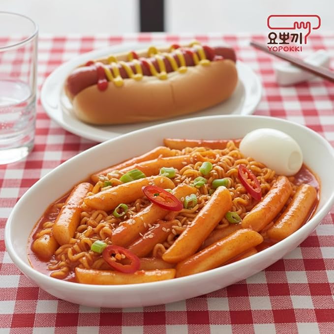 Yopokki Instant Rabokki Cup – Korean Tteokbokki Rice Cakes with Ramen Noodles, Quick & Easy Korean Street Food, Asian Snacks for College Dorms (2 count, Hot Spicy)
