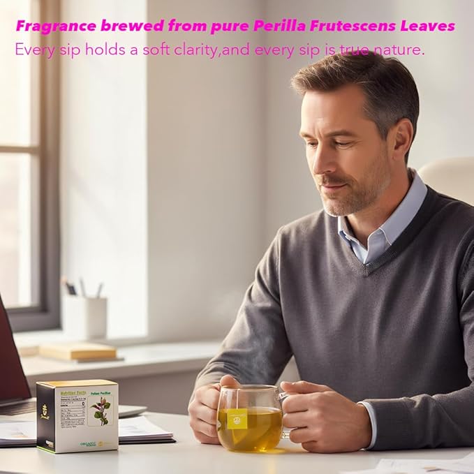 Soilmount - Perillae Folium tea - |Perilla Frutescens|Zisuye|紫苏叶|자소엽| - Pure Herbal Tea - Natural, Organic, Non-GMO, Clean Ingredients, Caffeine Free (18 Tea Bags, Box 1)