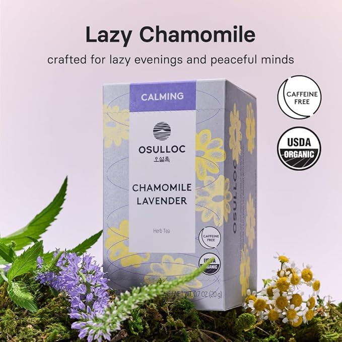 OSULLOC Chamomile Lavender, Calming & Caffeine-Free Blend for Relaxation and Calming Support, 20 Count, 1.27 oz