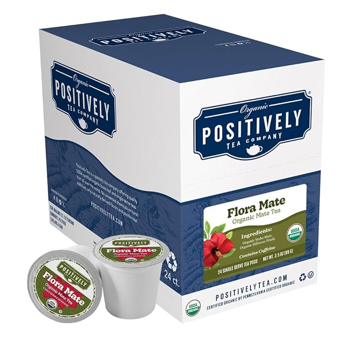 Organic Positively Tea Company, Flora Mate Herbal Tea, K-Cup Compatible, 24 Pods