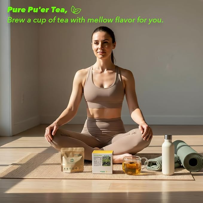 Soilmount Shou Pu-erh Tea - Traditional Chinese Tea | Box of 18 Individually Wrapped Tea Bags | Rich Aroma & Unique Flavor | Convenient Brewing