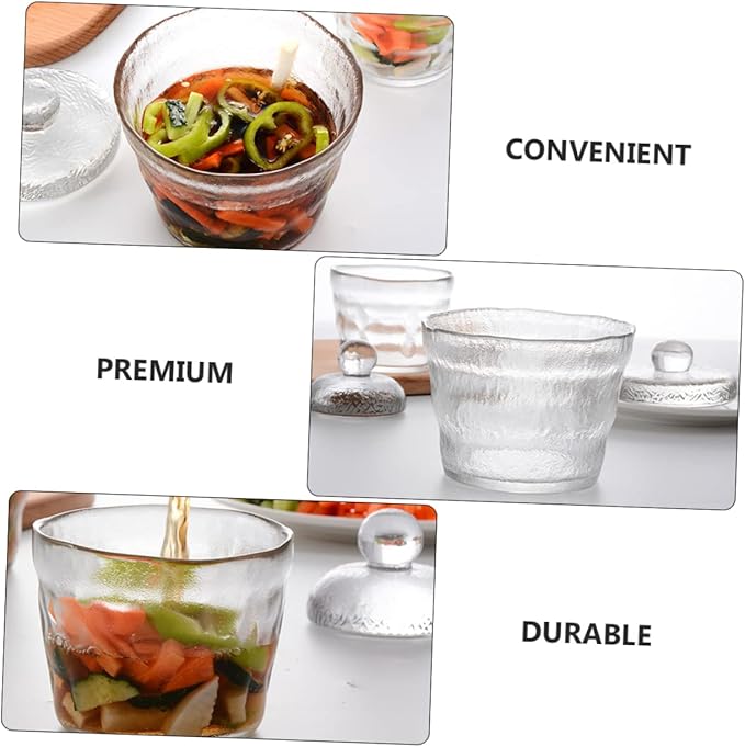 Mikinona Transparent Pickle Jar with Airtight Lid 5.11 Inch Clear Kimchi Storage Container Kitchen Food Preservation Storage Box