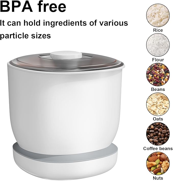 Spreezy Rice Container (12 lbs Rice, 8 lbs Flour), Food Storage Containers with Lids, Cereal Containers Storage, Flour Sugar Storage Containers, Rice Storage Container for Kitchen Pantry Organization