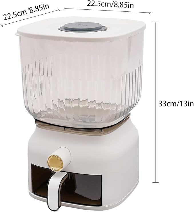 22 Lbs Rice Dispenser, Large Sealed Grain Storage Container With Rice Cup Food Dispenser Kitchen Organizer For Rice, Beans, Grains, Cereal Dry Food, Small Pantry Food. (1, Circular)
