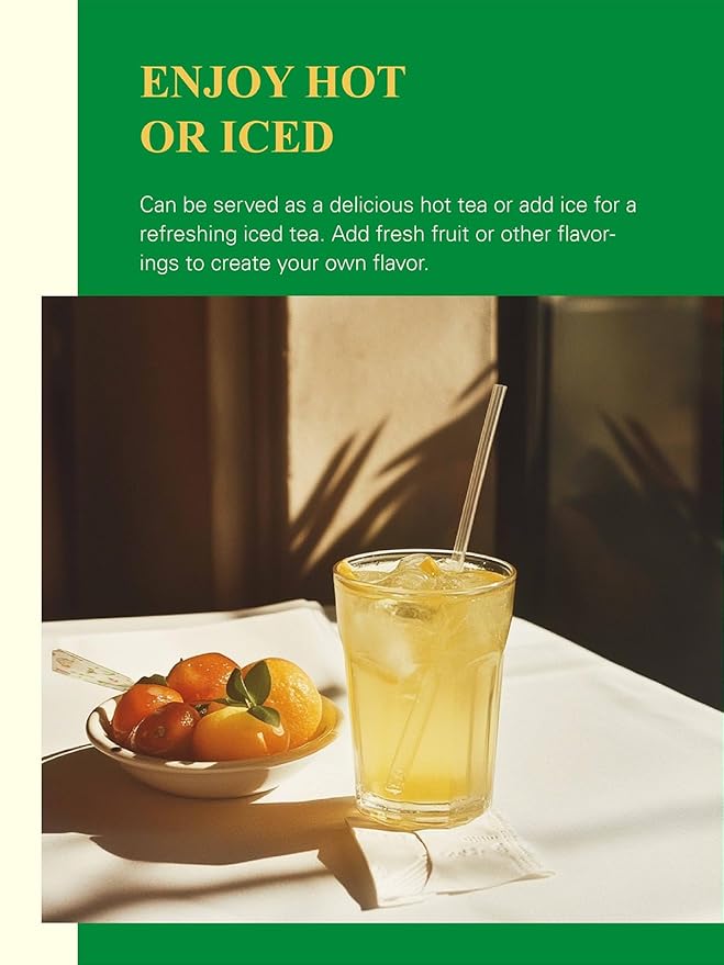 GLDNT Organic Decaf Green Tea, Organic Decaffeinated Green Tea Loose leaf, Delicate & Smooth Flavor, Hot & Iced Tea, 16 Ounce