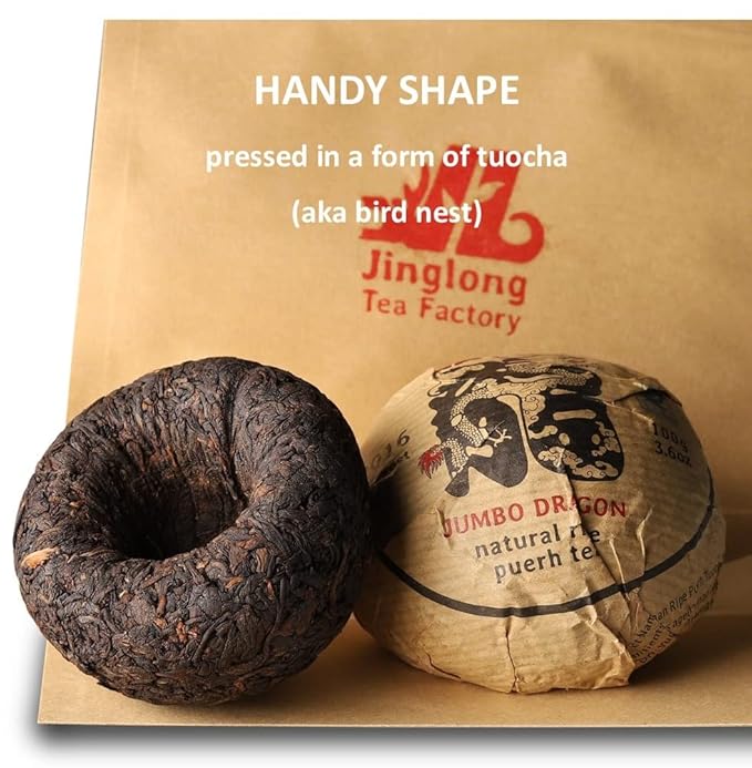 Jinglong Tea Factory - Puerh Tea Tuocha Jumbo Dragon (40 Cups) Ripe Pu-erh (3.6 Ounce)