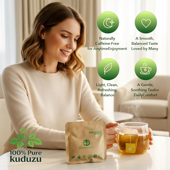 Soilmount Kudzu Root Tea | Herbal Tea | Ge gen cha - 18 Tea Bags per Box, Naturally Sweet, Perfect for Daily Enjoyment