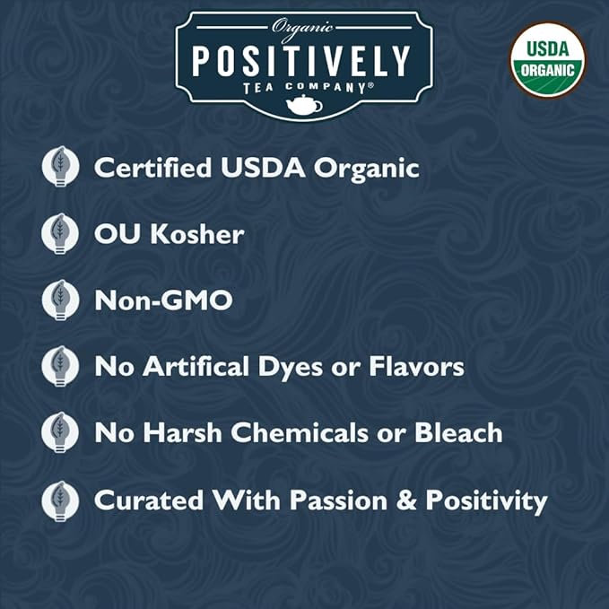 Organic Positively Tea Company, Masala Chai Black Tea Bags, 100 Count, Eco-Friendly Tea Bags, Non-GMO