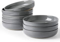 famiware Milkyway 33 oz Bowl Set, Pasta Bowls Set of 8, Salad Bowls Perfect for Your Friend for Housewarming, Thanksgiving, Christmas, Dark Gray