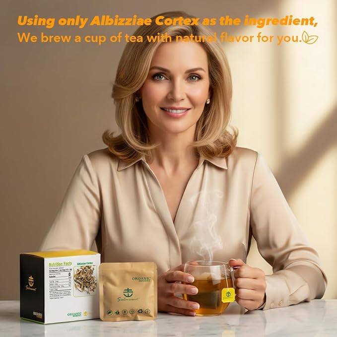 Soilmount - Albizziae Cortex Tea - |Mimosa Tree Bark|合欢皮|Hehuanpi|합환피| - Pure Herbal Tea - Natural, Organic, Non-GMO, Clean Ingredients, Caffeine Free (18 Tea Bags, Box 1)