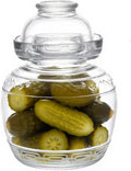 Glass Jar with Lid Pickle Jar, 1.5L Fermentation Jar Crock for Pickles Kimchi, Sauerkraut, Kombuch Vegetables Paocai Jar Pot, Thickning