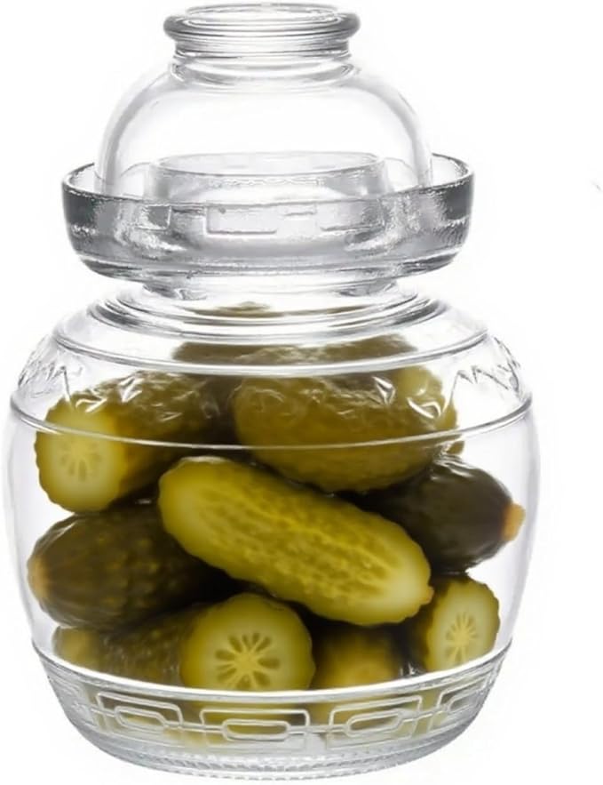 Glass Jar with Lid Pickle Jar, 1.5L Fermentation Jar Crock for Pickles Kimchi, Sauerkraut, Kombuch Vegetables Paocai Jar Pot, Thickning
