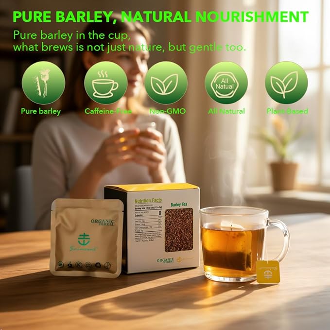Soilmount - Barley Tea | Pure Barley | Da mai cha – 18 Tea Bags per Box, Naturally Flavored, Promotes Health and Relaxation