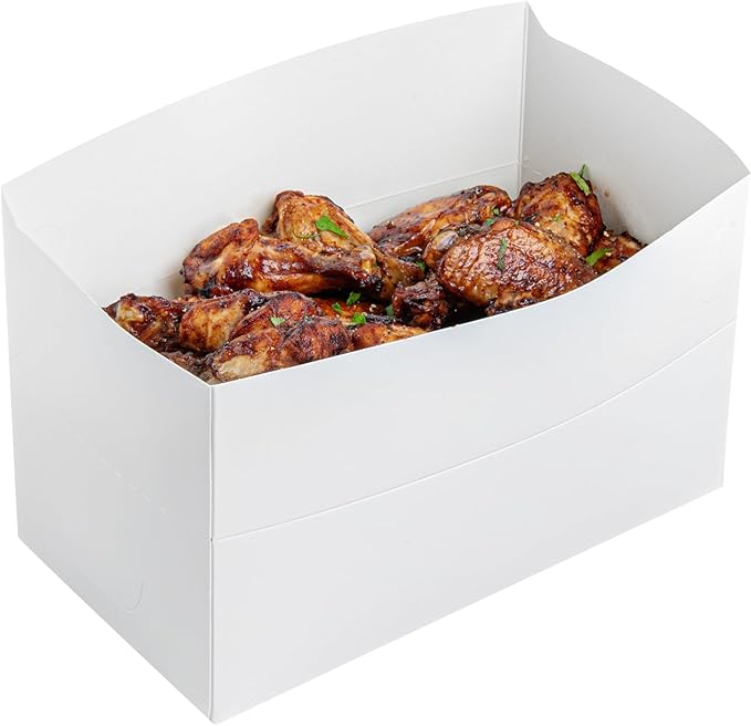 Restaurantware Paper Takeout Box 100 Count 71 Oz Greaseproof Disposable Lunch Box Spill-Resistant Restaurant Takeout Container Secure Closure White
