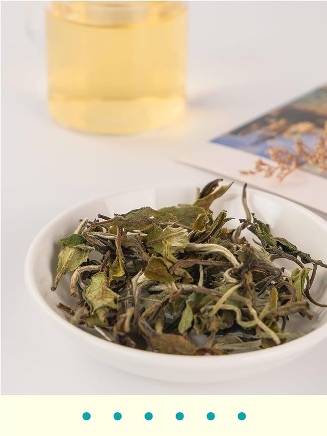Organic White Tea Loose Leaf, 7oz Premium Whole Leaf White Tea, Light Floral & Clean Aroma, Smooth Refreshing Finish, Hot or Cold Brew, Low Caffeine